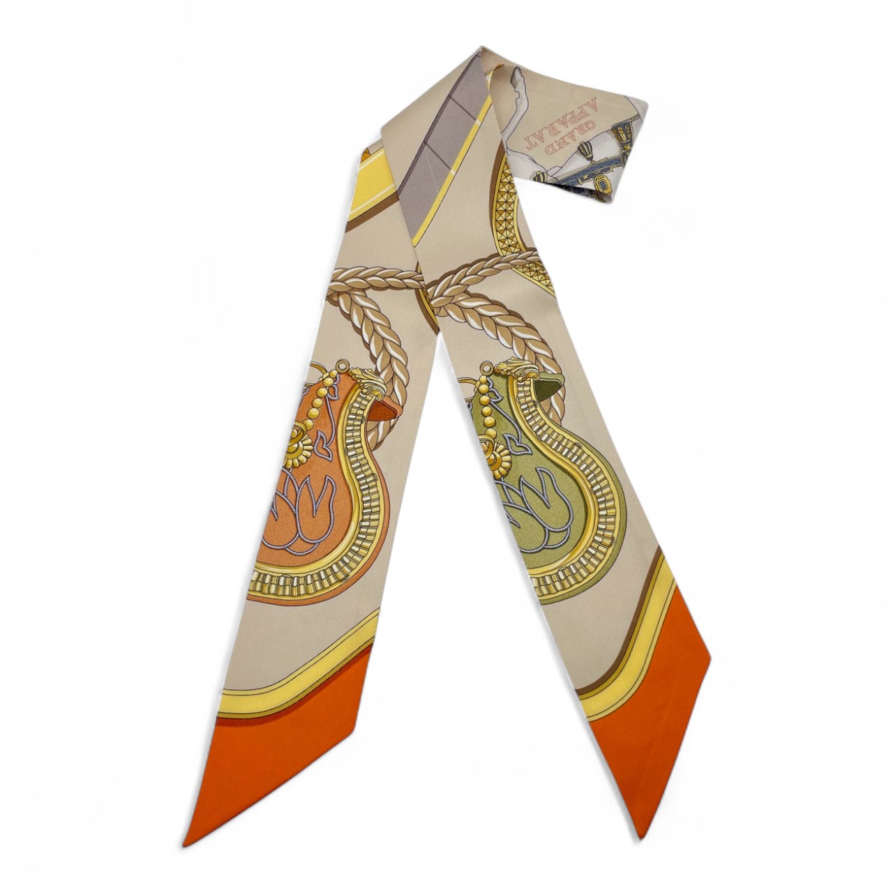 エルメス ツイリー GRAND APPARAT グラン・アパラ 盛装の馬 オレンジ