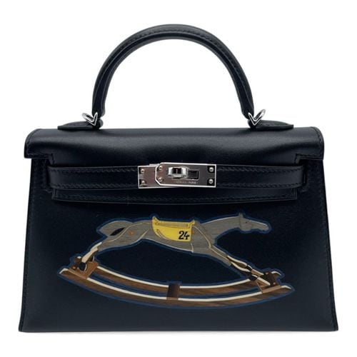 エルメス ミニケリー ノワール ボックスカーフ シルバー金具 W刻印