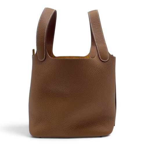 【美品】ピコタンロック　エトゥープ　ゴールド金具　U刻印 エルメス ピコタンロック PM エトゥープ トリヨンクレマンス ゴールド