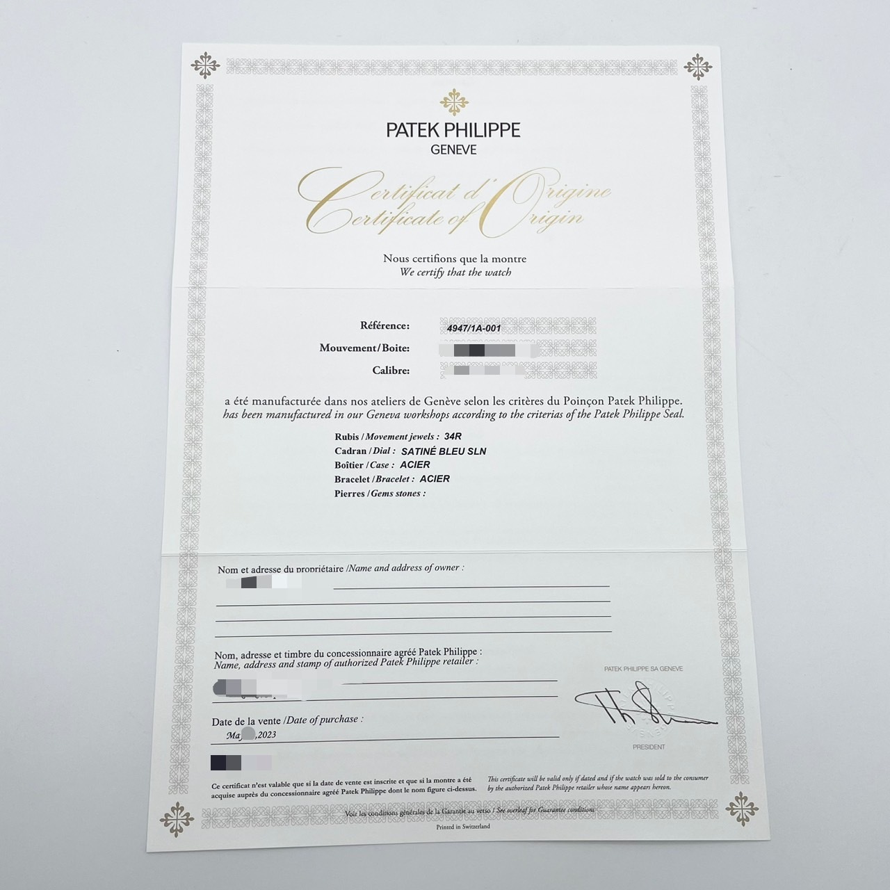 ڹ7,766,000ߡ̤ ѥƥåեå ץꥱ 4947/1A-001 ֥롼 38mm