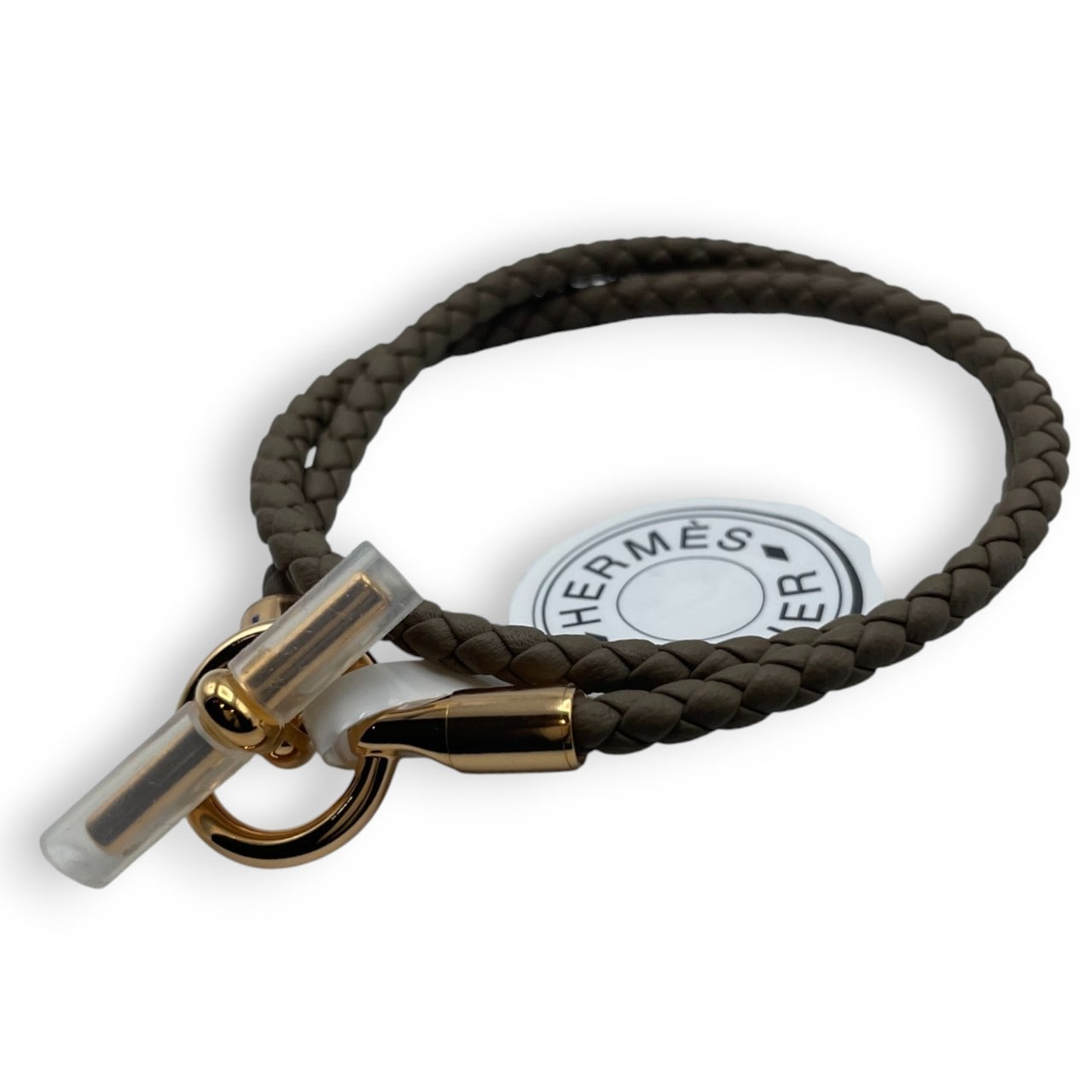 HERMES グレナン ドゥブルトゥール エトゥープ T2 レザーブレスレット