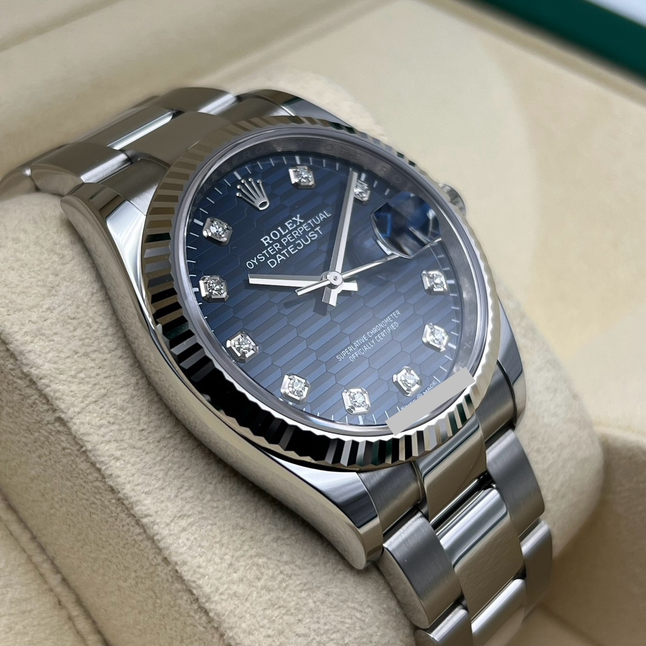 ����å��� �ǥ��ȥ��㥹�� 126234G �֥饤�ȥ֥롼 ���ƥ�쥹�ܥۥ磻�ȥ������ �����������֥쥹��å� 36mm