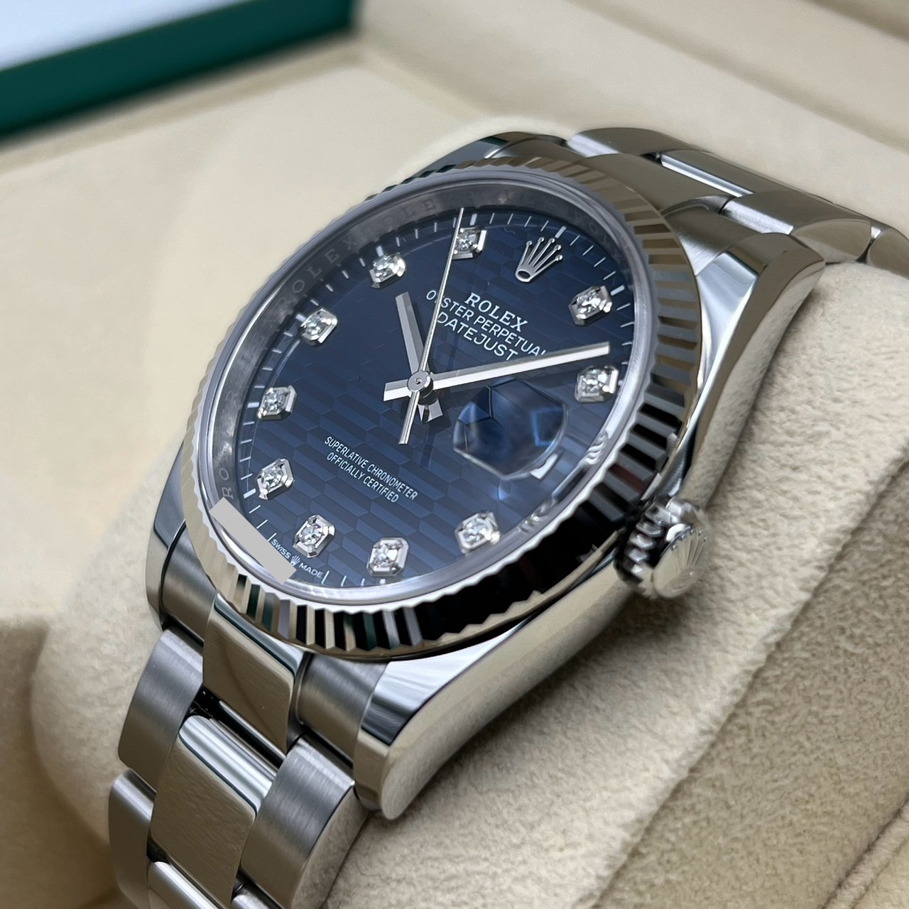 ����å��� �ǥ��ȥ��㥹�� 126234G �֥饤�ȥ֥롼 ���ƥ�쥹�ܥۥ磻�ȥ������ �����������֥쥹��å� 36mm
