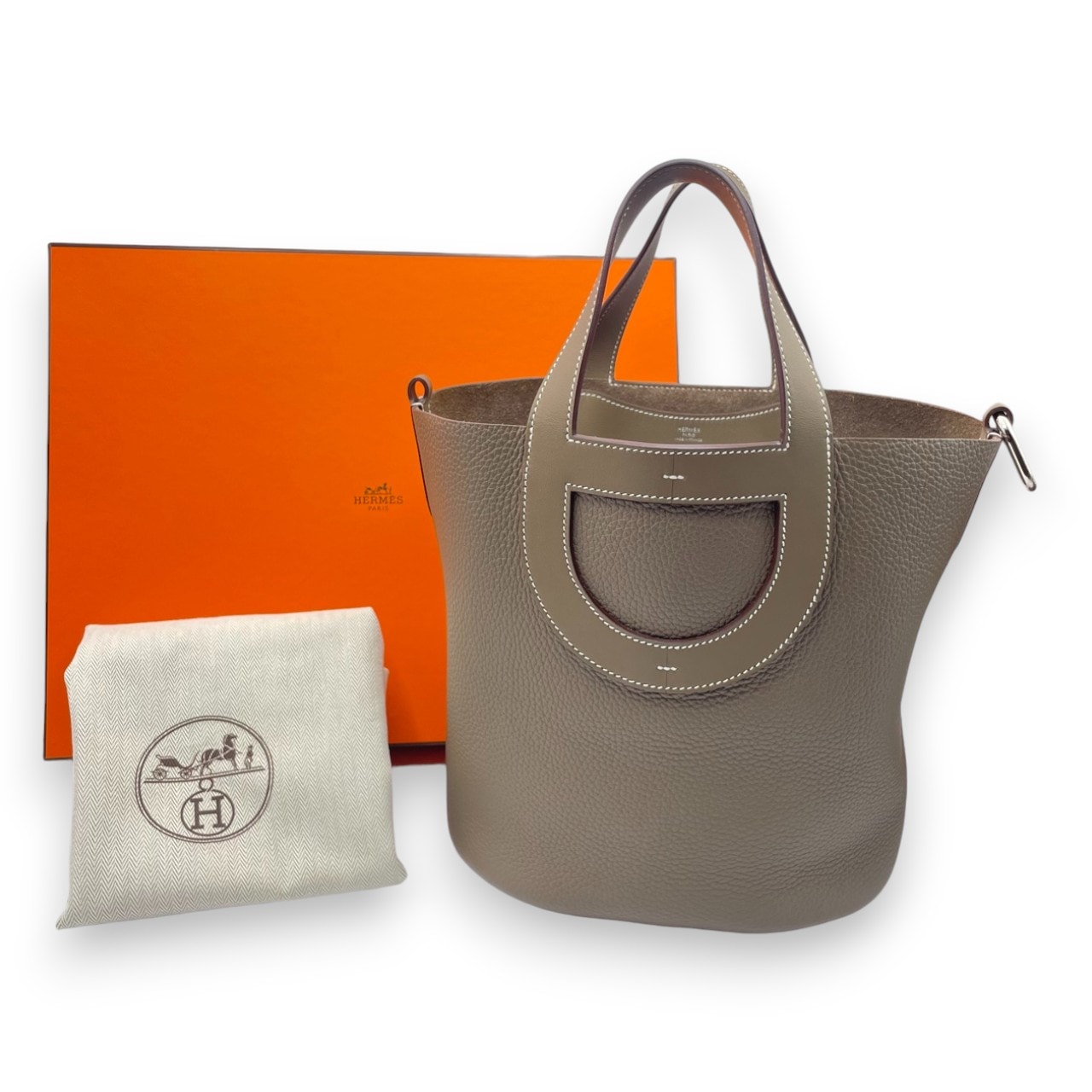 エルメス インザループ 23 エトゥープ トリヨンクレマンス シルバー