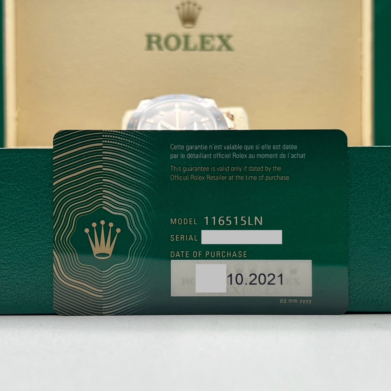 ����å��� �ǥ��ȥ� 116515LN  �֥�å���С��٥�� ���祳�졼�ȡ��֥�å� 40mm