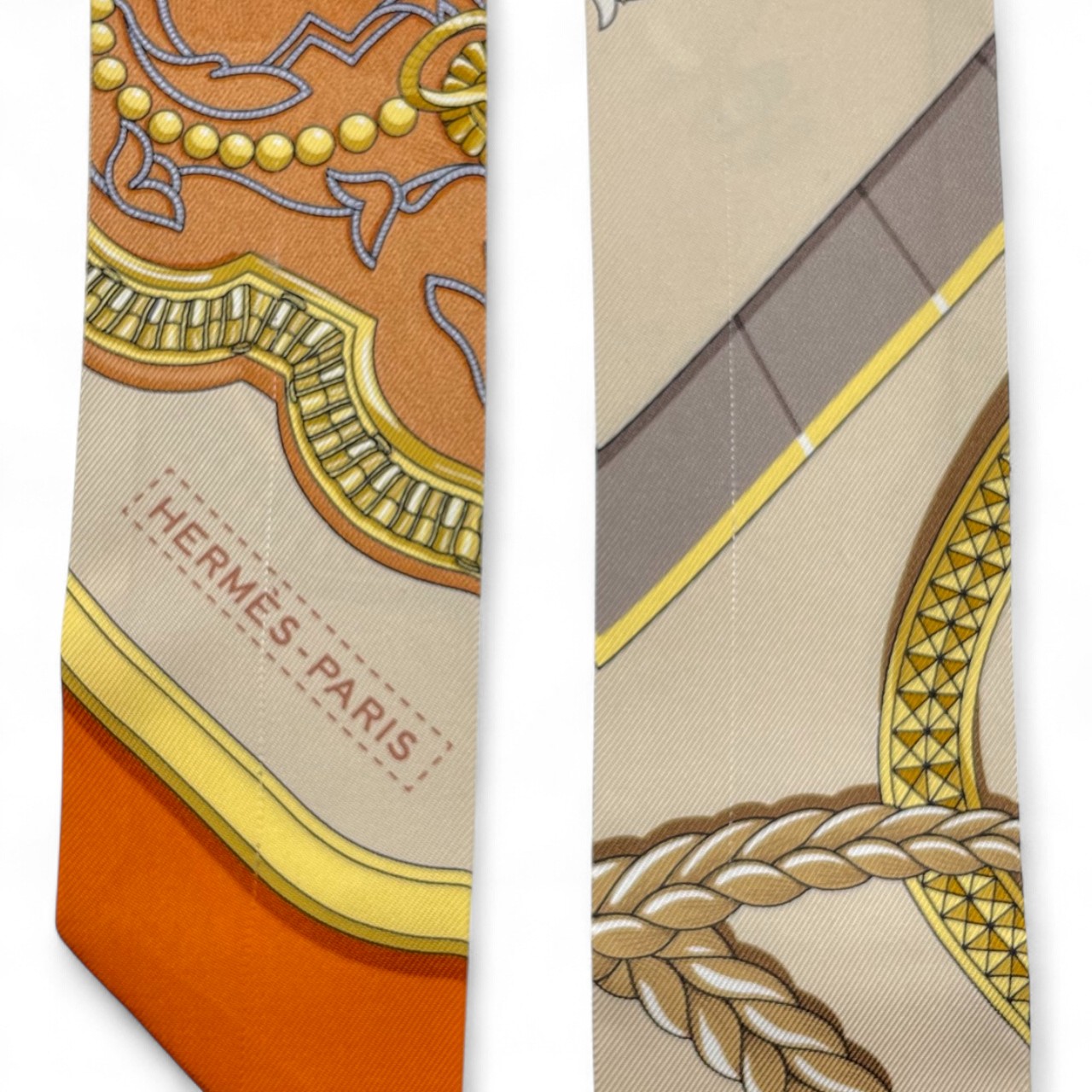 エルメス ツイリー GRAND APPARAT グラン・アパラ 盛装の馬 オレンジ