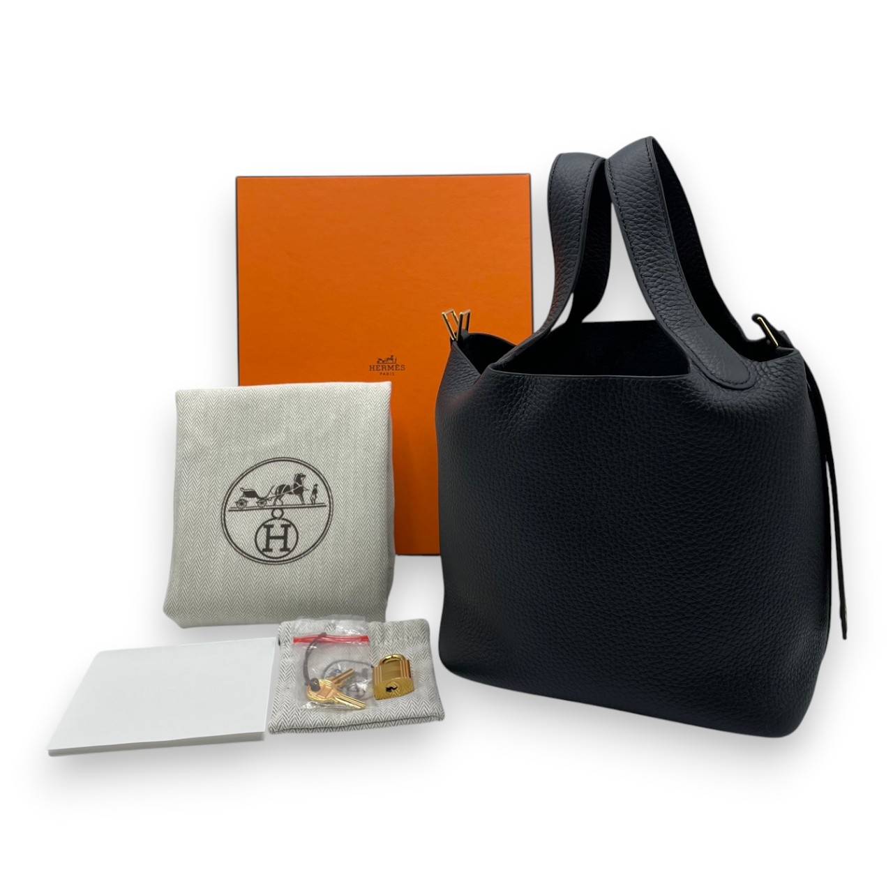 エルメス ピコタン ロック 18 トリヨンクレマンス クレ ハンドバッグ HERMES（エルメス） 【美品】エルメス ピコタンロック 18 PM トリヨン