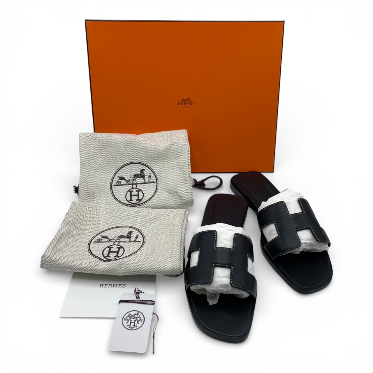 エルメス オラン サンダル 36 ノワール 23/23.5cm ｜ 商品状態：新品