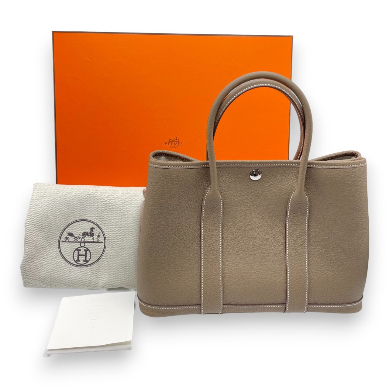 美品 HERMES ガーデンパーティ TPM ネゴンダ エトゥープ エルメス ガーデンパーティ TPM エトゥープ ネゴンダ シルバー