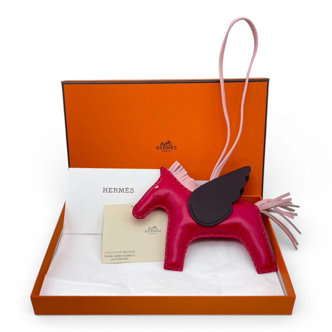 エルメス ペガサスチャーム MM フランボワーズ/ローズサクラ/ルージュ