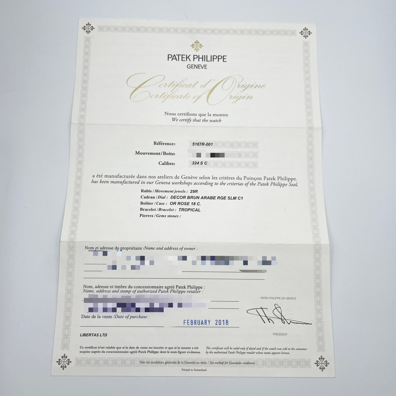 �ѥƥå��ե���å� �������Ρ��� 5167R-001 ������������� �֥饦�� 40.8mm