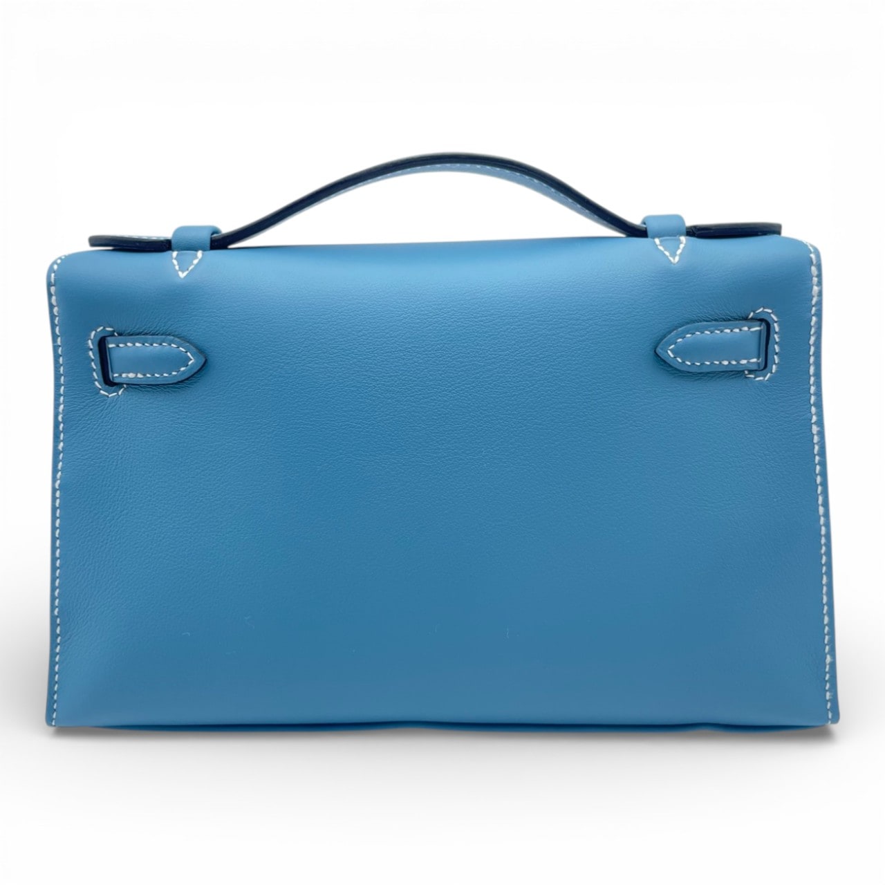 エルメス ポシェットケリー 22 ブルージーン スイフト シルバー金具 K