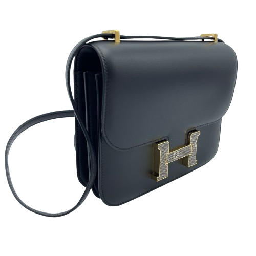 新品・K刻印エルメスコンスタンススリムノワールブラックゴールド金具