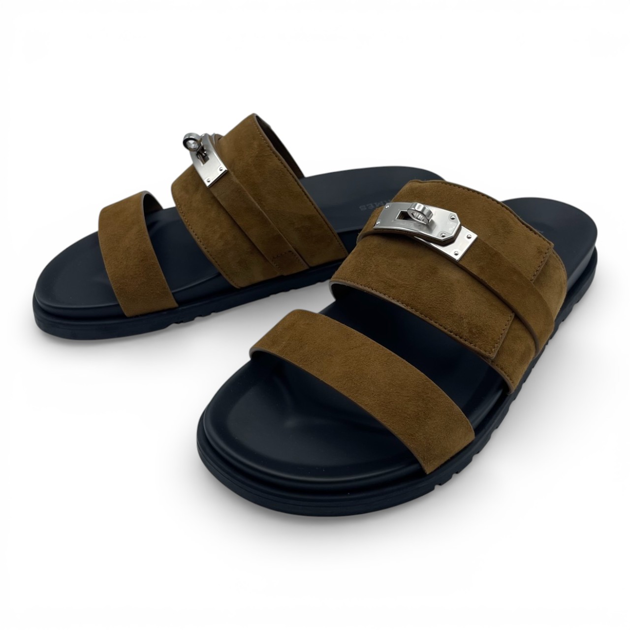 エルメス ジャクソン サンダル 42 ブラウン・フュメ シェーブル