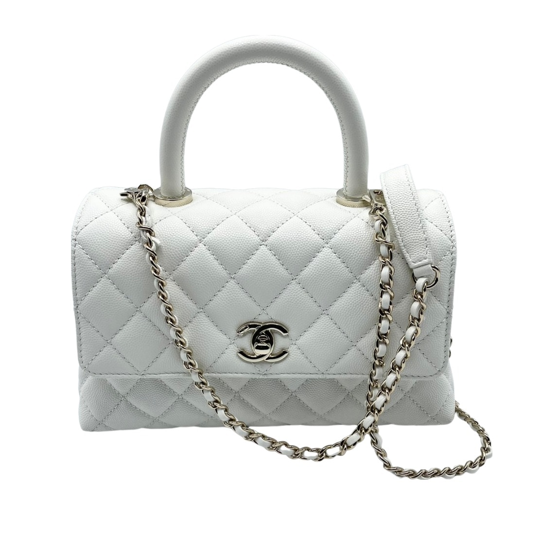 CHANEL シャネル　ココハンドル29 トップハンドル ホワイト シャネル CHANEL ココハンドルXS A92990 ホワイト キャビア