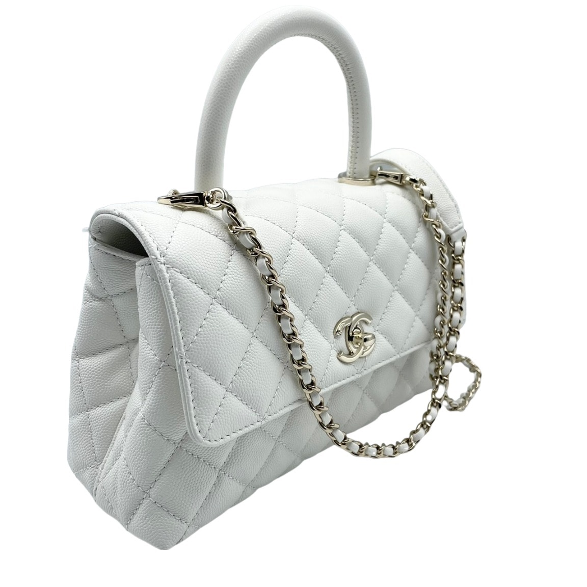 シャネル ココハンドルXS ホワイト キャビアスキン ｜ 商品状態
