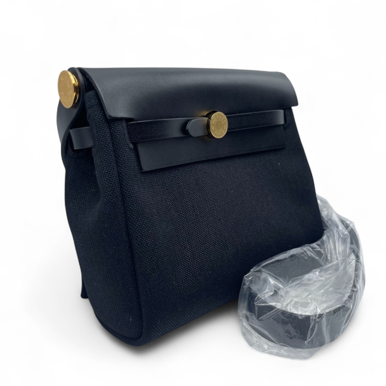 【新品未使用】エールバッグ　ジップ ミニ 黒×シルバー金具 K刻印 エルメス エールバッグ ジップ ミニ 20 ノワール トワルミリタリー