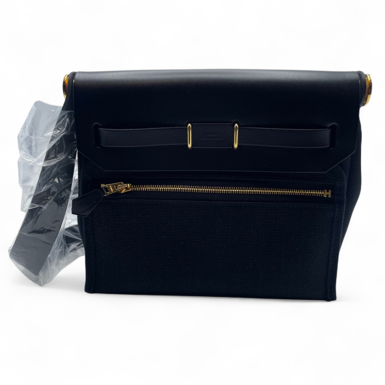 エルメス エールバッグ ジップ ミニ 20 ノワール トワルミリタリー