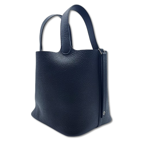 VINTAGE エルメス ピコタンロックMM ノワール/S金具 ピコタンロックMM ノワール ブラック 黒[H060991CK89] Picotin