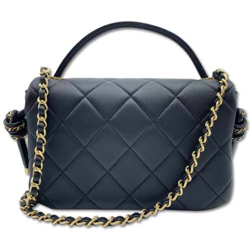 CHANEL マトラッセ トップハンドル フラップバッグ チェーンショルダー