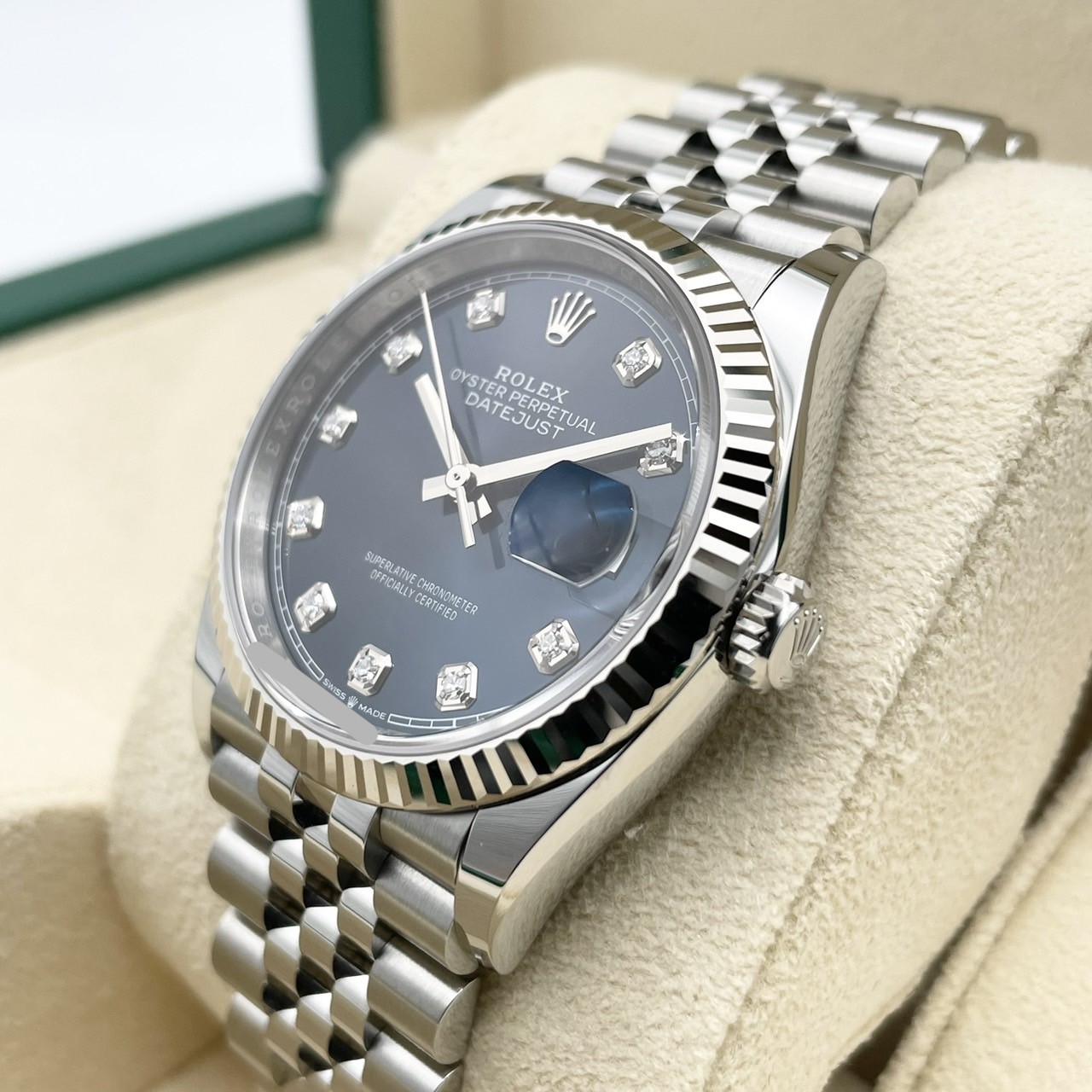 ����å��� �ǥ��ȥ��㥹�� 126234G �֥饤�ȥ֥롼 ���ƥ�쥹�ܥۥ磻�ȥ������ �����������֥쥹��å� 36mm