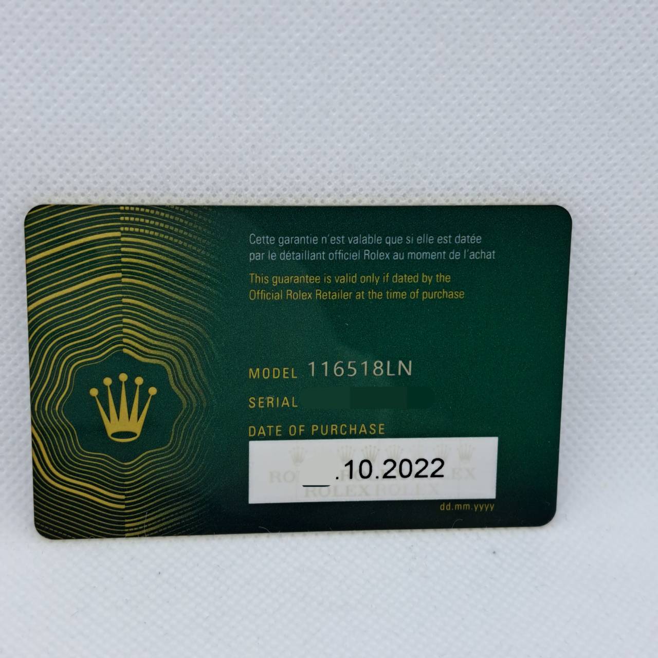 ����å��� �ǥ��ȥ� 116518LN �����ѥ󥫥顼���֥�å�