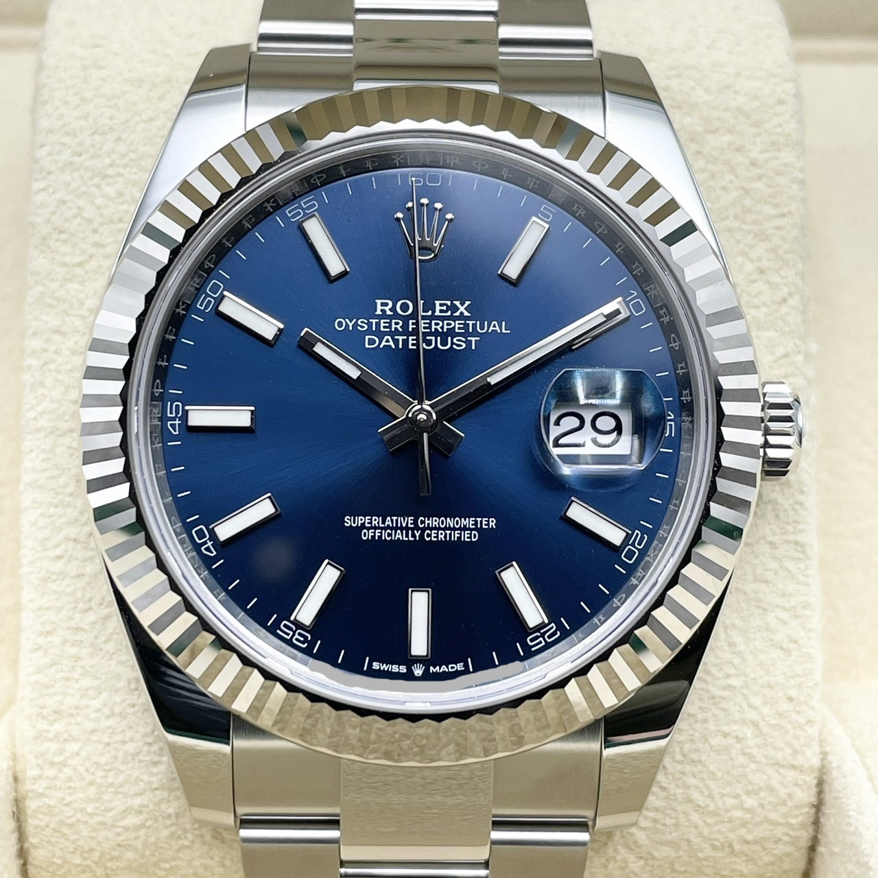 新品 ロレックス ROLEX デイトジャスト41 ブルーローマン 文字盤