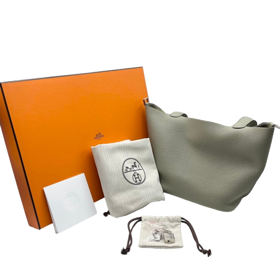 HERMESぴこたんロックPM色エタントリヨンクレマンス刻印C 2018年 HERMES ピコタン ロック MM 2016年 X ハンドバッグ エタン