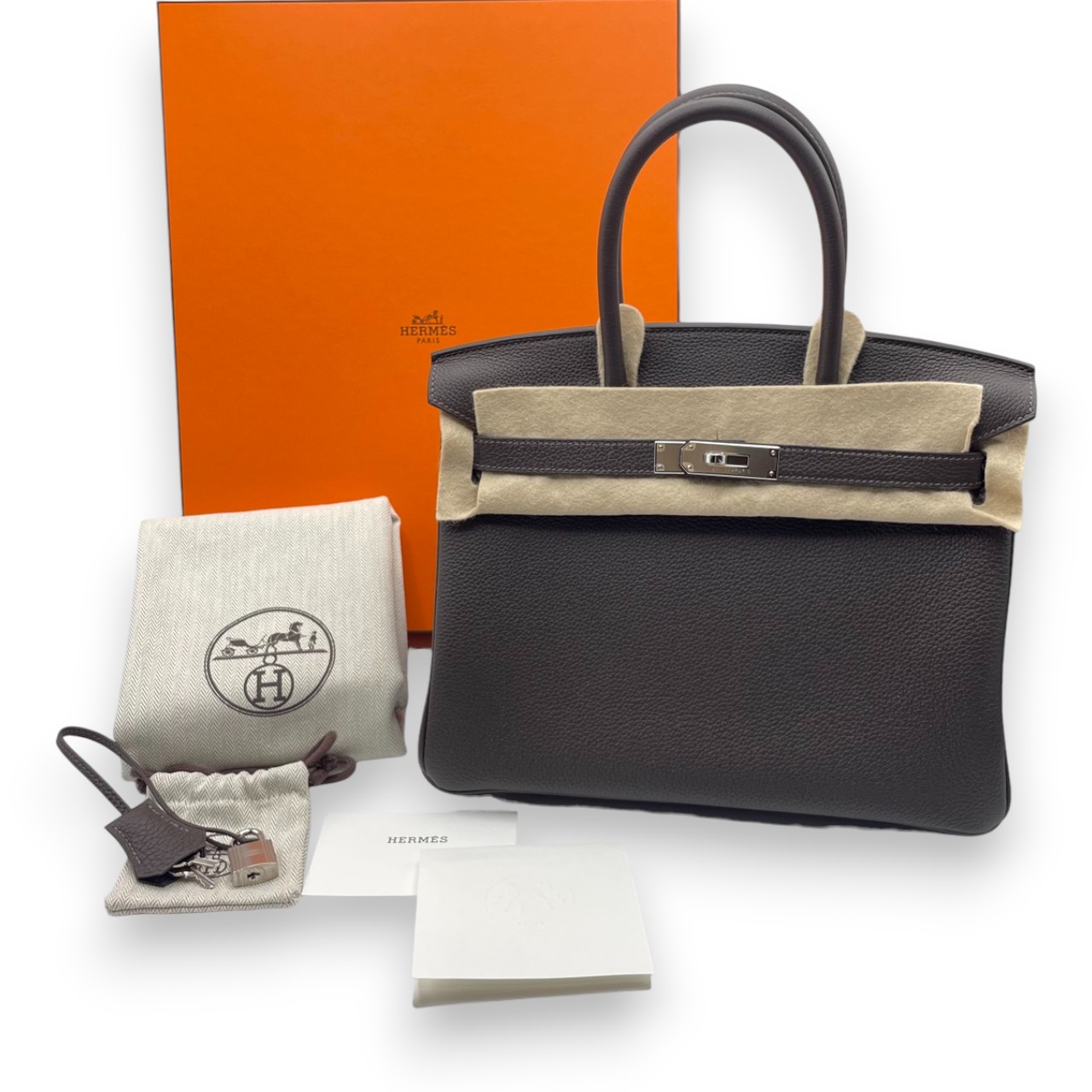 Hermes Birkin 30 Beblanc Togo Silver Hardware K Stamp | Condition