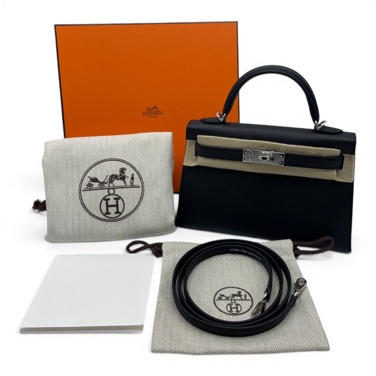 エルメス ミニケリー2 19 ノワール エプソン シルバー金具 G刻印