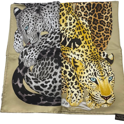 エルメス カレ 90 LAZY LEOPARDESSE レイジーレオパード ベージュ