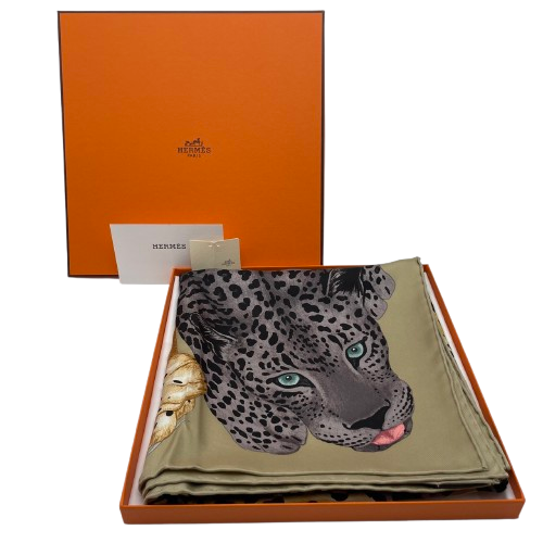 エルメス カレ 90 LAZY LEOPARDESSE レイジーレオパード ベージュ