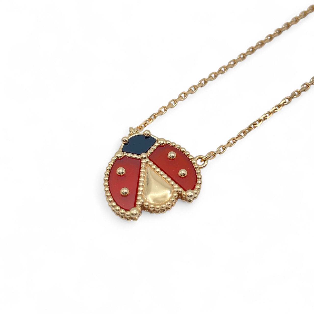 最安 ヴァンクリ ラッキースプリング レディバグ ブレス オニキス カーネリアン ラッキー スプリング ブレスレット、オープンウィング