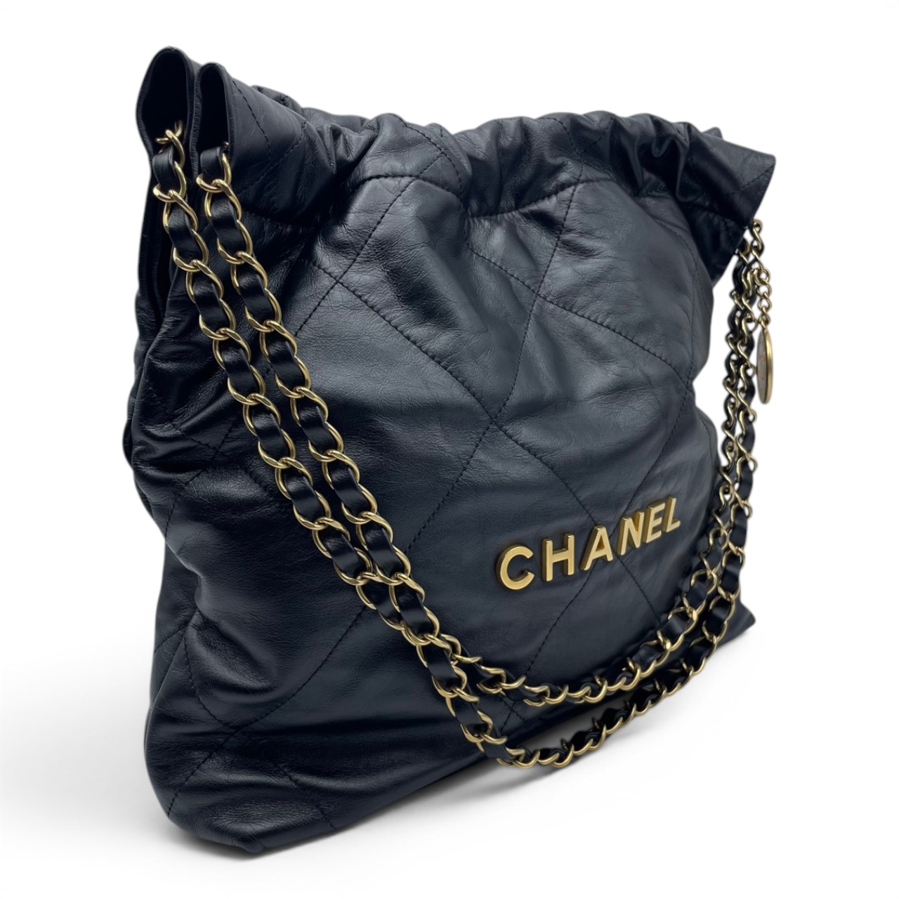 ����ͥ� CHANEL22 ���⡼�� �ϥ�ɥХå� �֥�å� �����ե����� ������ɶ��