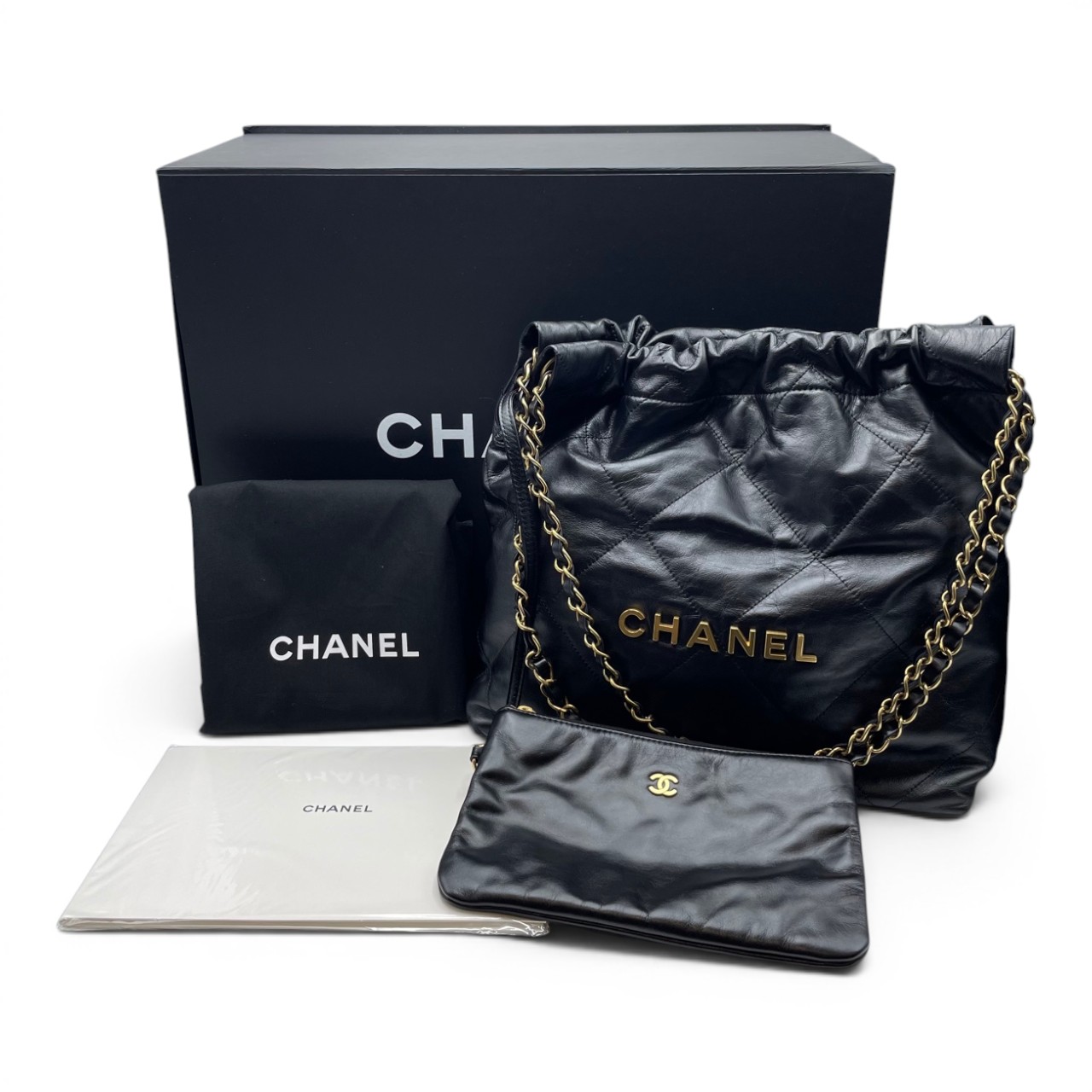 ����ͥ� CHANEL22 ���⡼�� �ϥ�ɥХå� �֥�å� �����ե����� ������ɶ��