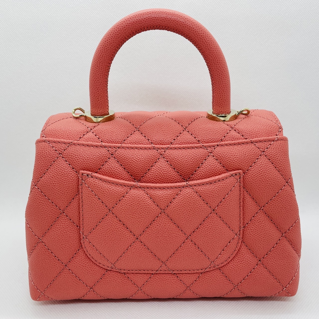 【上質キャビア♪】CHANEL トップハンドル ミニバッグ シャネル トップハンドルフラップバッグ 希少なキャビアスキン