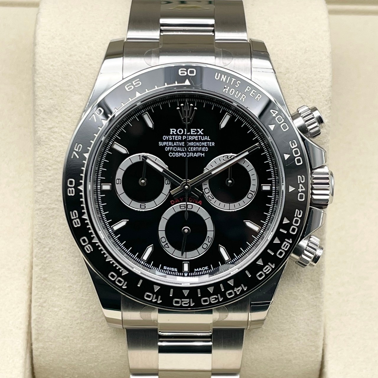 ��25ǯ10���顪 ���������ݸ�����դ����ۥ���å��� �ǥ��ȥ� 126500LN  �֥�å� ���ƥ�쥹�������� �����������֥쥹 40mm