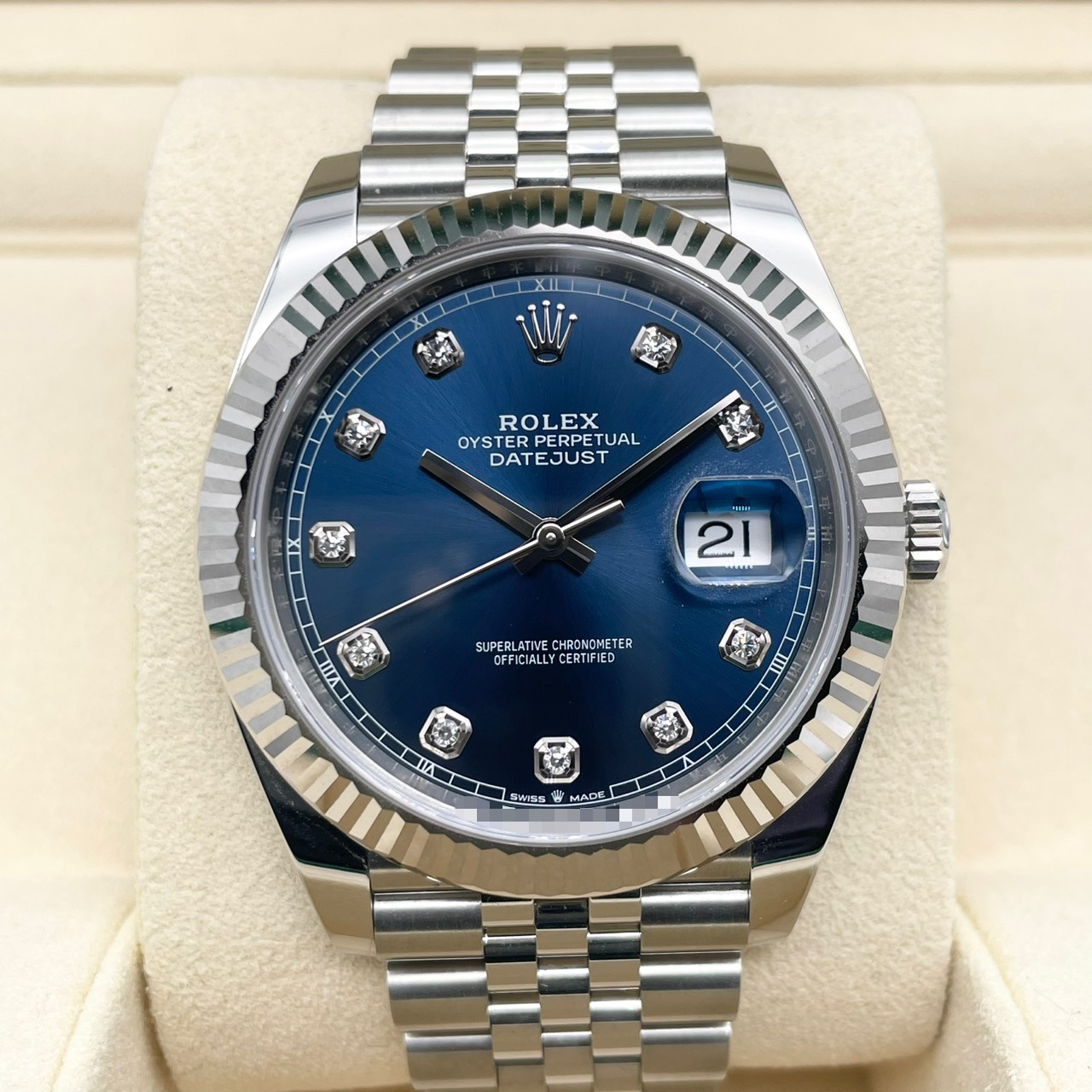 ��ǯ�����軻���ʡ����ۥ���å��� �ǥ��ȥ��㥹�� 126334G �֥饤�ȥ֥롼  ����ӥ꡼�֥쥹��å� 41mm