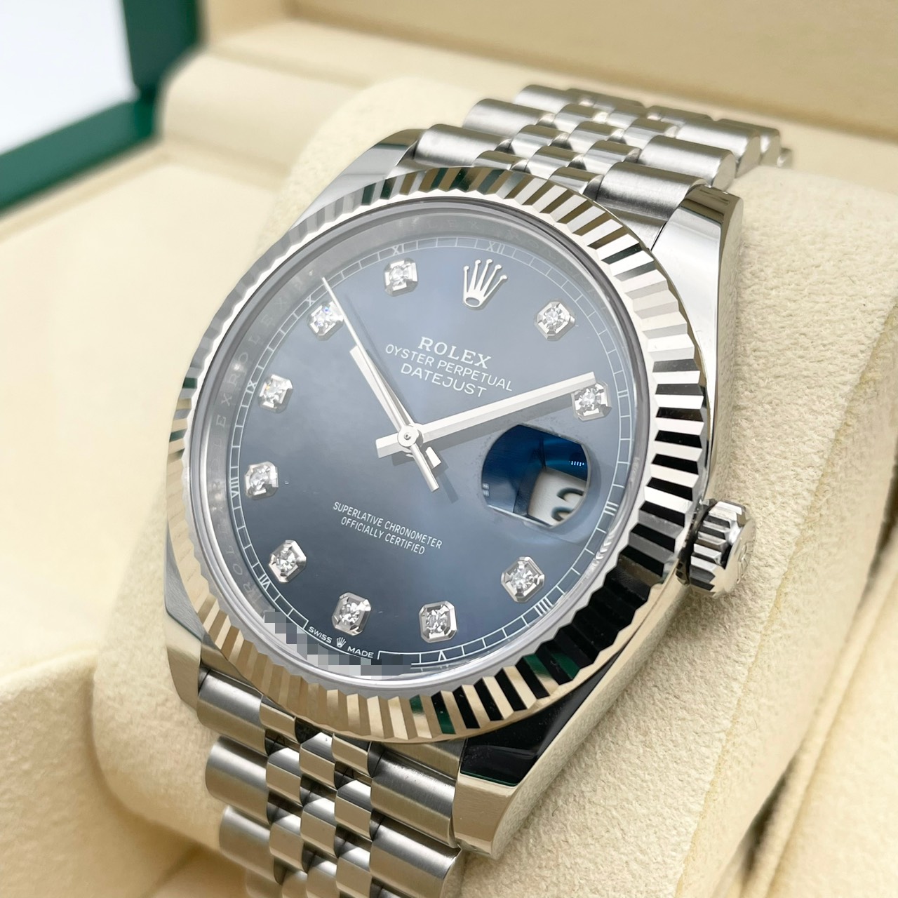 ��ǯ�����軻���ʡ����ۥ���å��� �ǥ��ȥ��㥹�� 126334G �֥饤�ȥ֥롼  ����ӥ꡼�֥쥹��å� 41mm