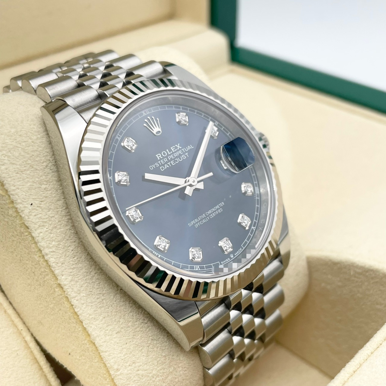 ��ǯ�����軻���ʡ����ۥ���å��� �ǥ��ȥ��㥹�� 126334G �֥饤�ȥ֥롼  ����ӥ꡼�֥쥹��å� 41mm