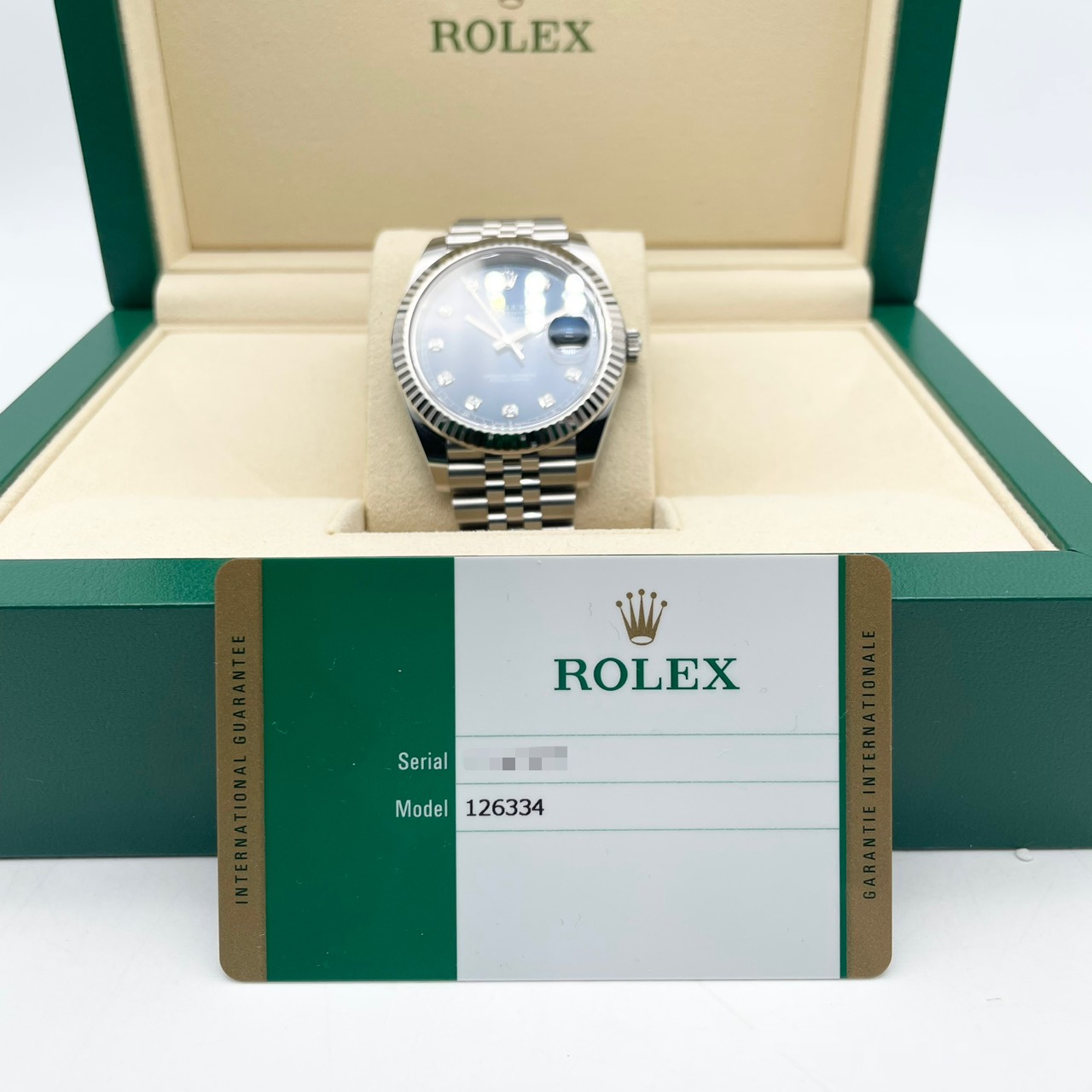 ��ǯ�����軻���ʡ����ۥ���å��� �ǥ��ȥ��㥹�� 126334G �֥饤�ȥ֥롼  ����ӥ꡼�֥쥹��å� 41mm