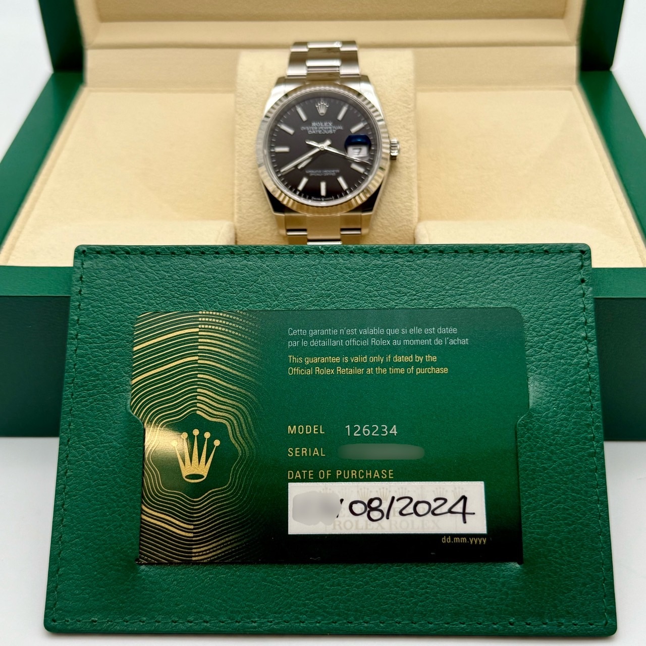 ロレックス デイトジャスト 126234 ブラック オイスターブレス 36mm