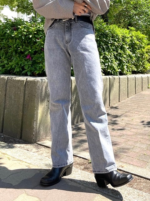 受注制【Chikashitsu +】semi wide denim pants