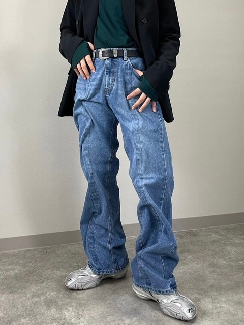 受注制【Chikashitsu +】wire design denim pants