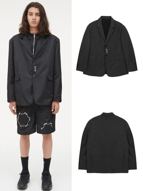 OY】METAL LOGO NYLON BLAZER-BLACK | OUR BRAND,OY | PRESSING