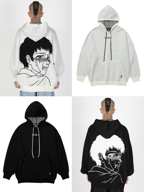 【AJO AJOBYAJO】22FW★ Crying Boy Cotton Knit Hoodie AJOBYAJO】Crying Boy Cotton Knit Hoodie | OUR BRAND,AJOBYAJO