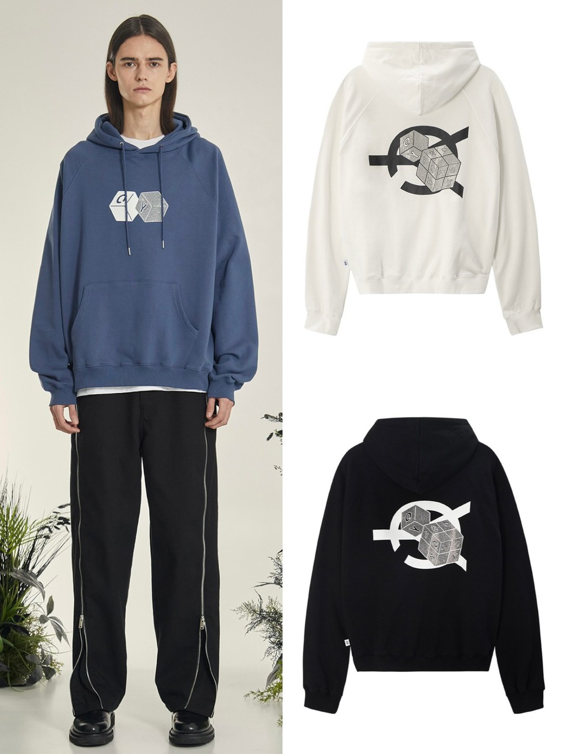 OY】LINE STONE CUBE LOGO HOODIE | OUR BRAND,OY | PRESSING