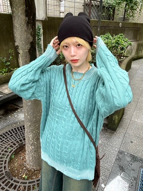 受注制【XU DOG】spray cable knit (2color)