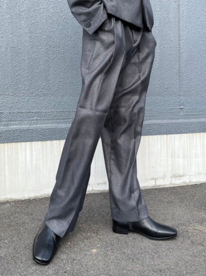 受注制【Chikashitsu +】set up tuck slacks (3color)