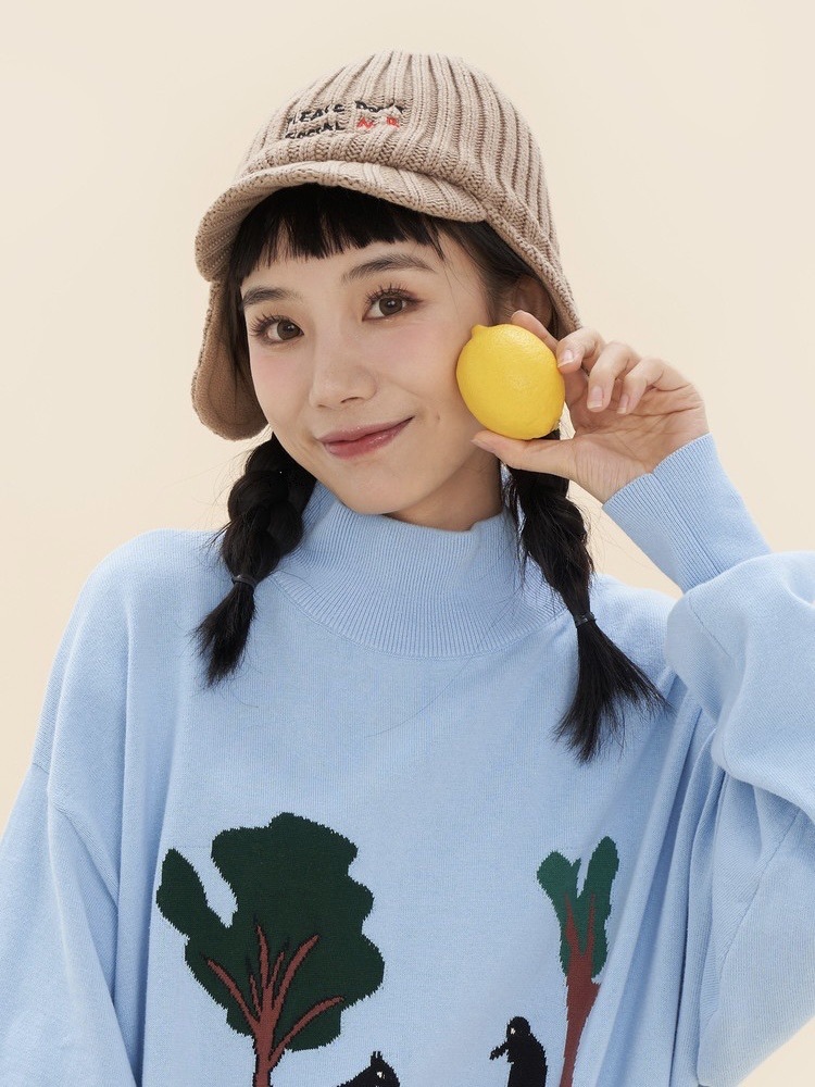 【FMACM】SLOGAN EAR PROTECTION KNIT CAP